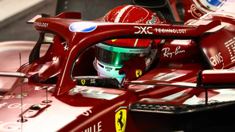 Charles Leclerc (Ferrari) in parc ferme after qualifying for the 2025 Bahrain Grand Prix