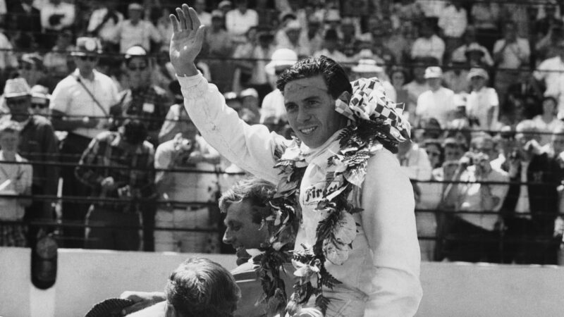 4th June 1965: Scottish racing driver Jim Clark after winning the Indianapolis 500. (Photo by Harry Benson/Express/Getty Images)