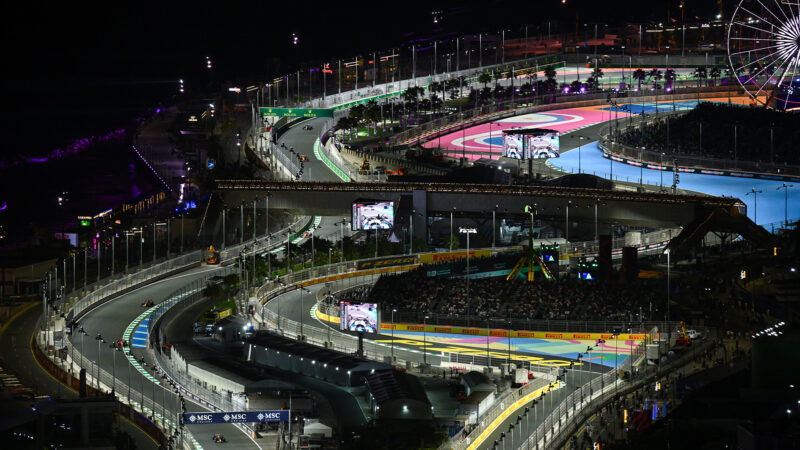 High speed series of corners on Saudi Arabia Jeddah circuit