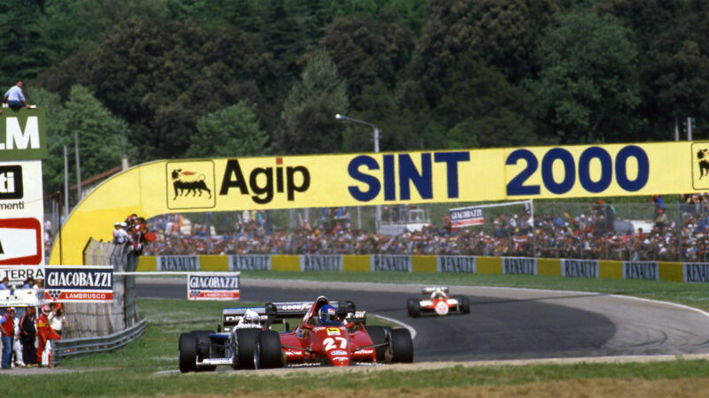 Patrick Tambay Ferrari Riccardo Patrese Brabham 1983 San Marino GP